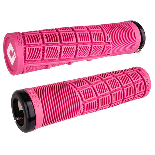 ODI Reflex V2.1 Grips - White/Pink Lock-On-Goodwynn's