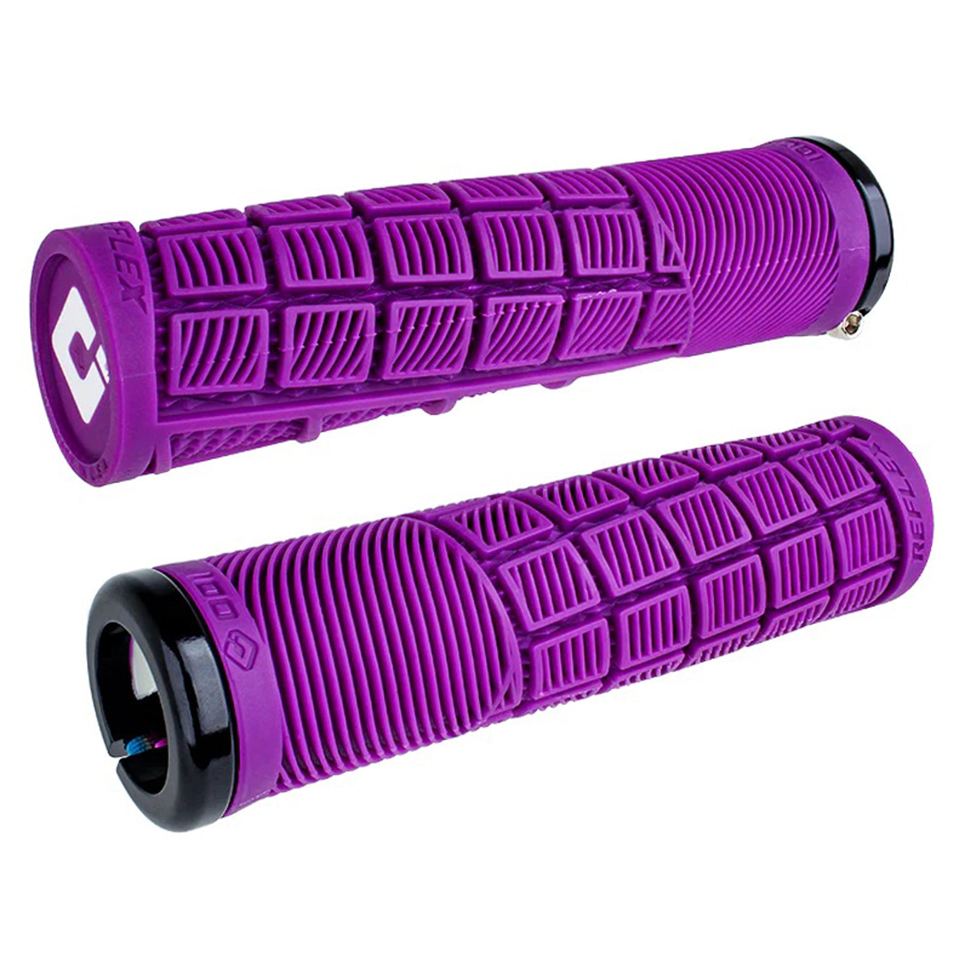 ODI Reflex V2.1 Grips - White/Purple Lock-On-Goodwynn&#39;sGoodwynn&#39;s