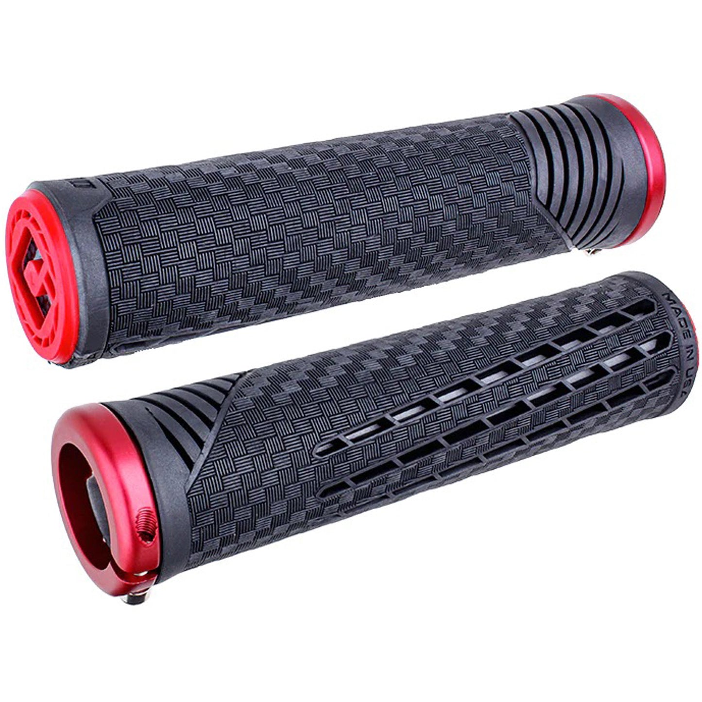 ODI CF V2.1 Grips - Black/Red/Red Lock-On