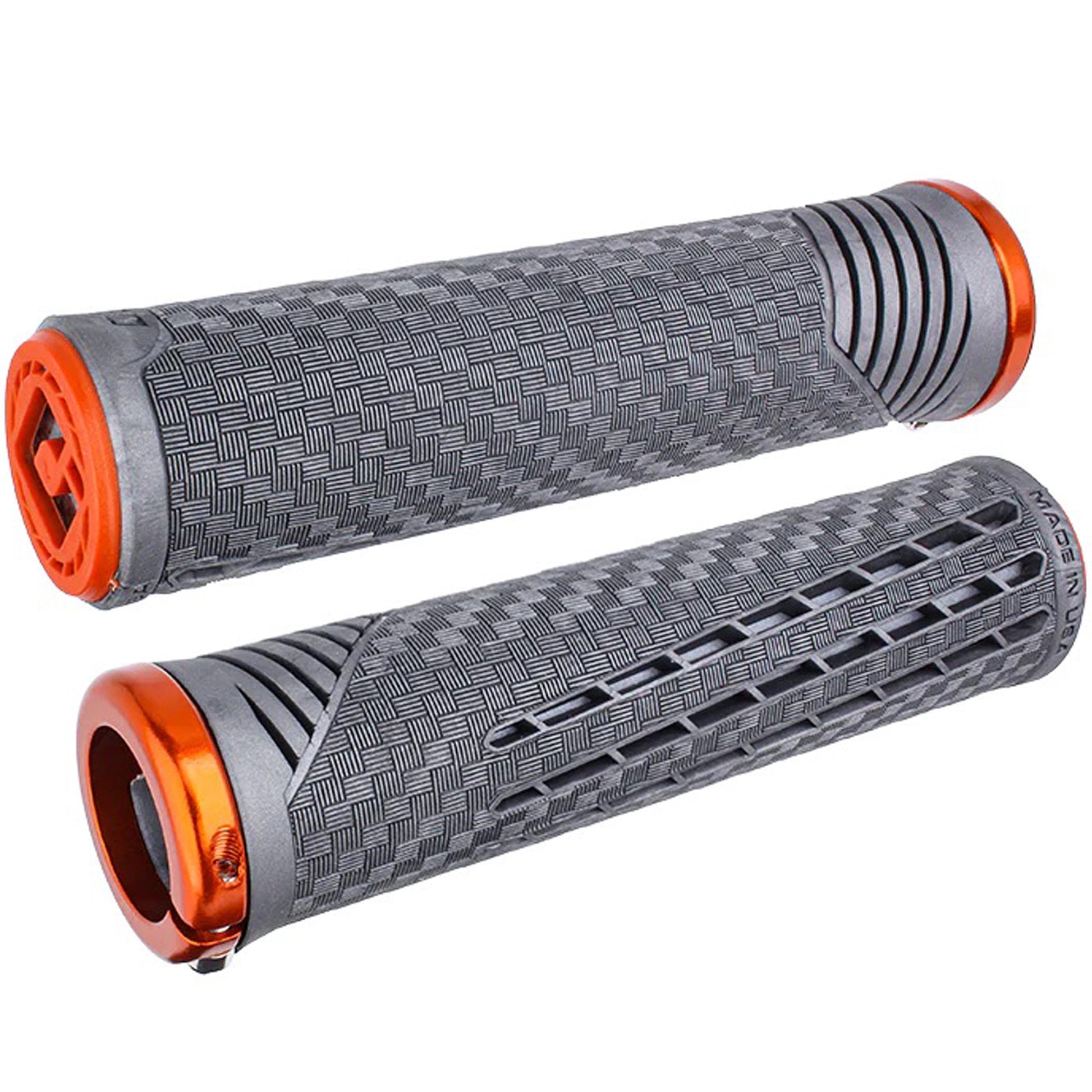 ODI CF V2.1 Grips - Gray/Orange Lock-On-Goodwynn&#39;sGoodwynn&#39;s