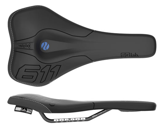 SQlab 611 Ergowave Ti rail 130* saddle blk-Goodwynn's