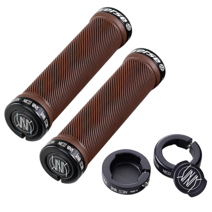 Reverse Nico Vink Lock-On Grips 30mm Brown/Black-Goodwynn&#39;sGoodwynn&#39;s