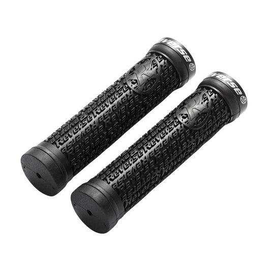 Reverse Stamp Single Lock-On Grips 30mm Black/Black-Goodwynn's