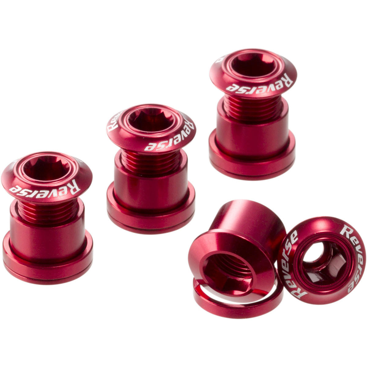 Reverse Chainring Bolt Set 8pc - Red-Goodwynn&#39;sGoodwynn&#39;s