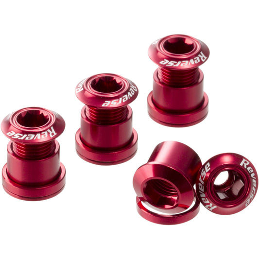 Reverse Chainring Bolt Set 8pc - Red-Goodwynn's