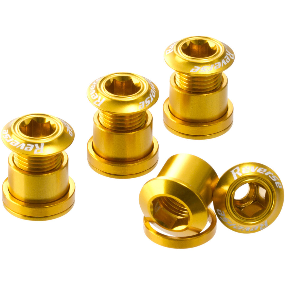 Reverse Chainring Bolt Set 8pc - Gold-Goodwynn&#39;sGoodwynn&#39;s