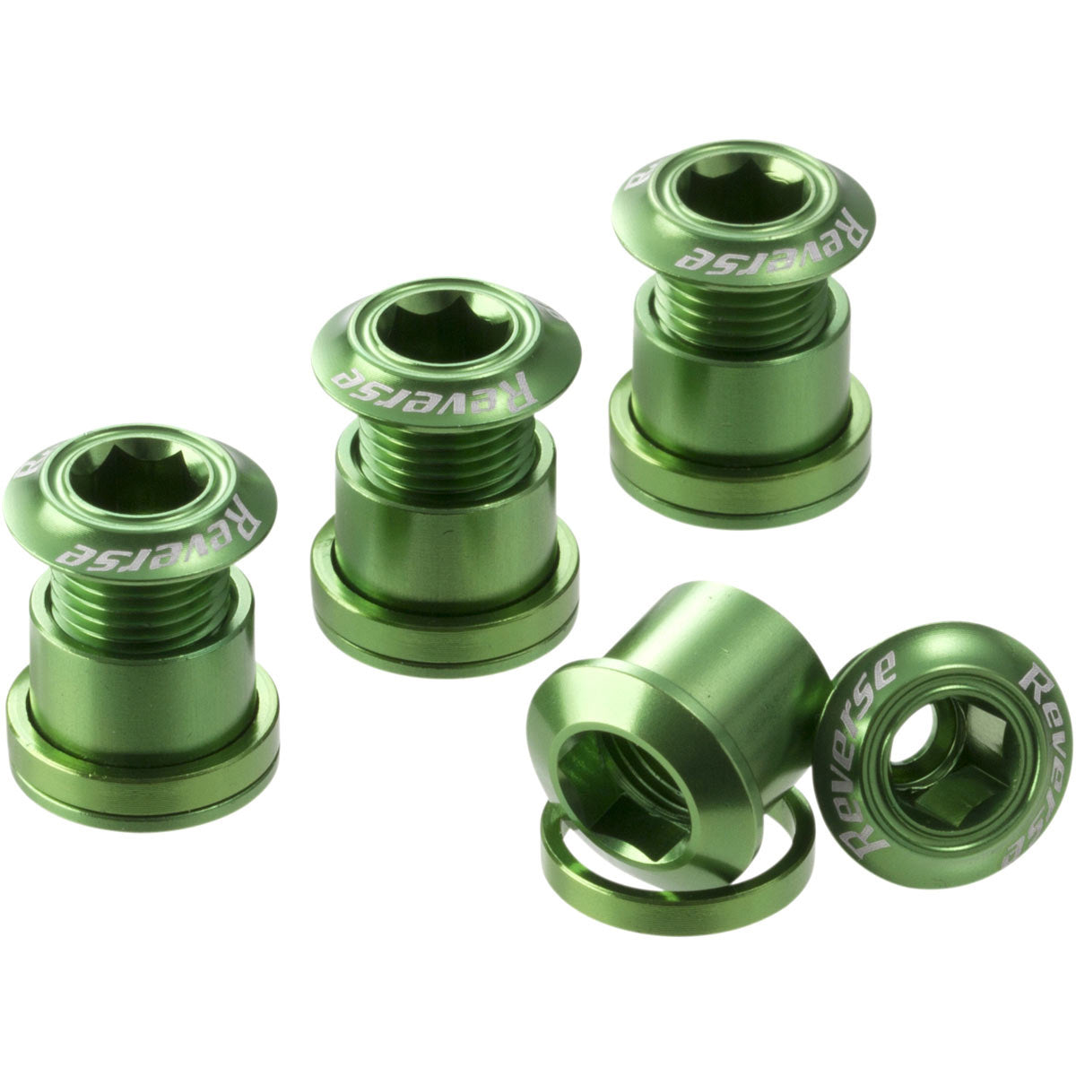 Reverse Chainring Bolt Set 8pc - Green