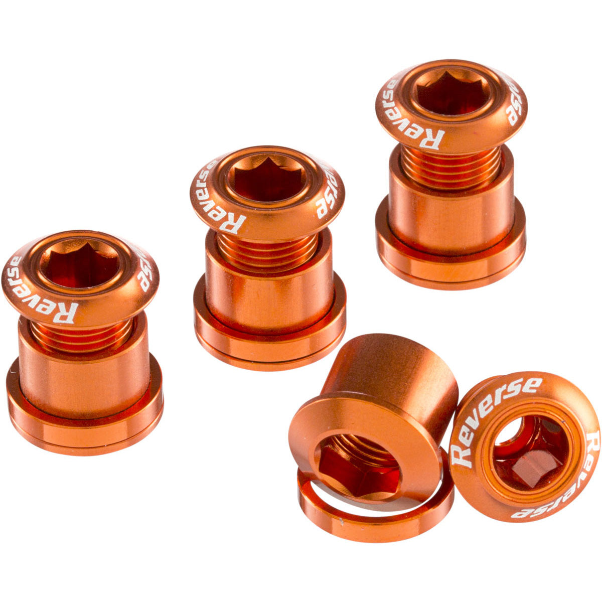 Reverse Chainring Bolt Set 8pc - Orange