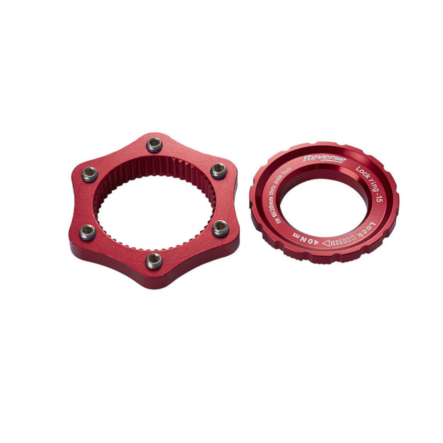 Reverse Rotor Adapter Center Lock to 6-Bolt Red-Goodwynn&#39;sGoodwynn&#39;s