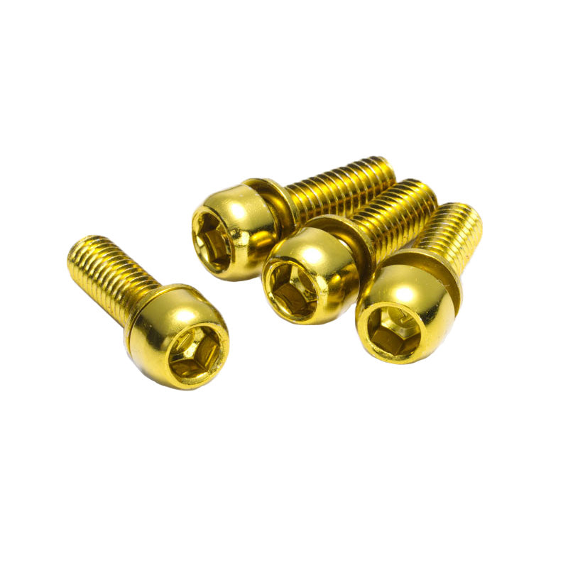 Reverse Disc Brake Caliper Bolts M6x18 4/Pack - Gold