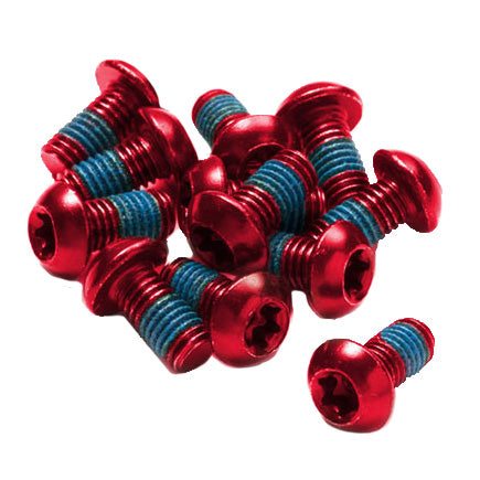 Reverse Disc Rotor Bolts M5x10 12/Pack - Red-Goodwynn's