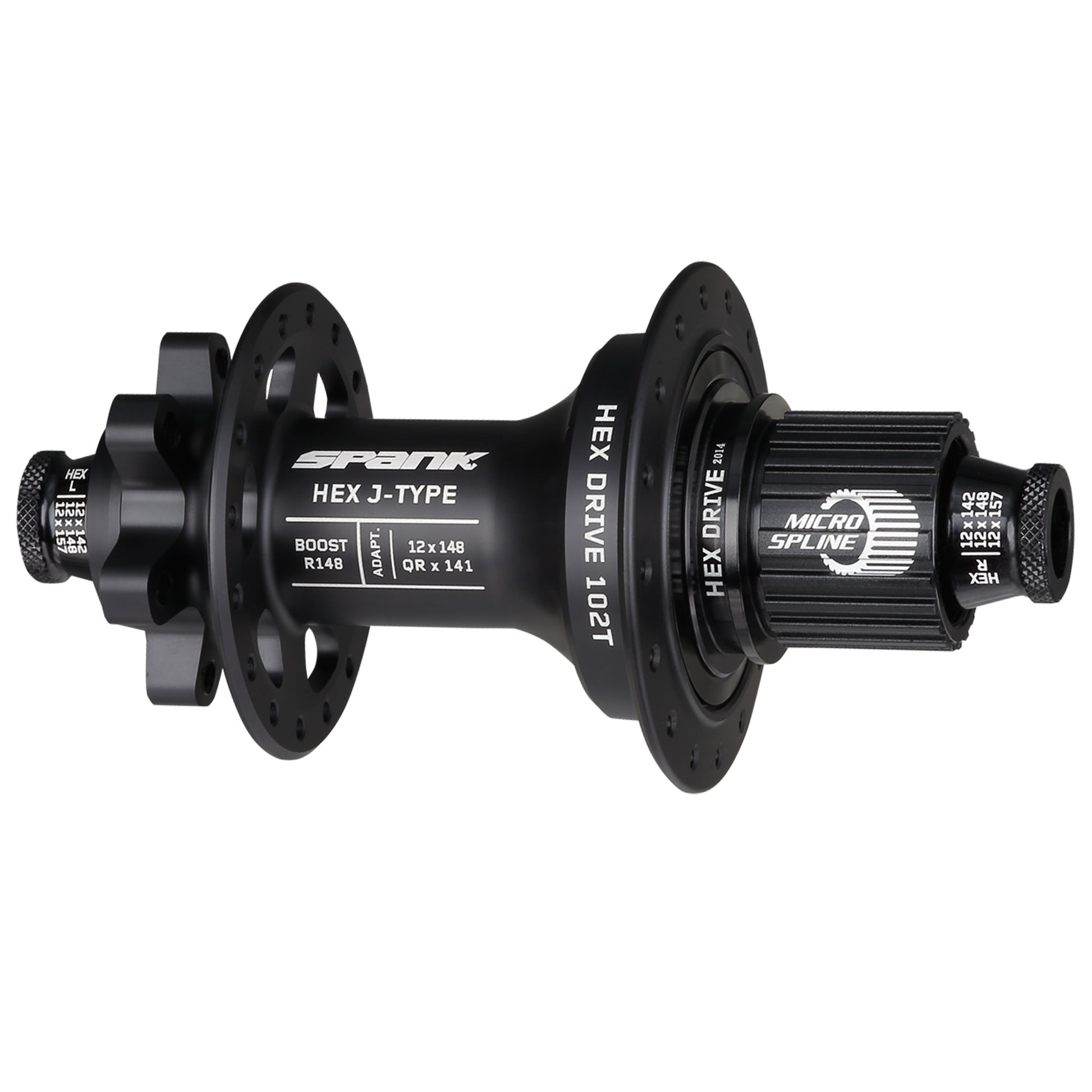 Spank Hex J-Type Rear Hub - 12 x 148mm 6-Bolt Micro Spline Black 32H-Goodwynn&#39;sGoodwynn&#39;s