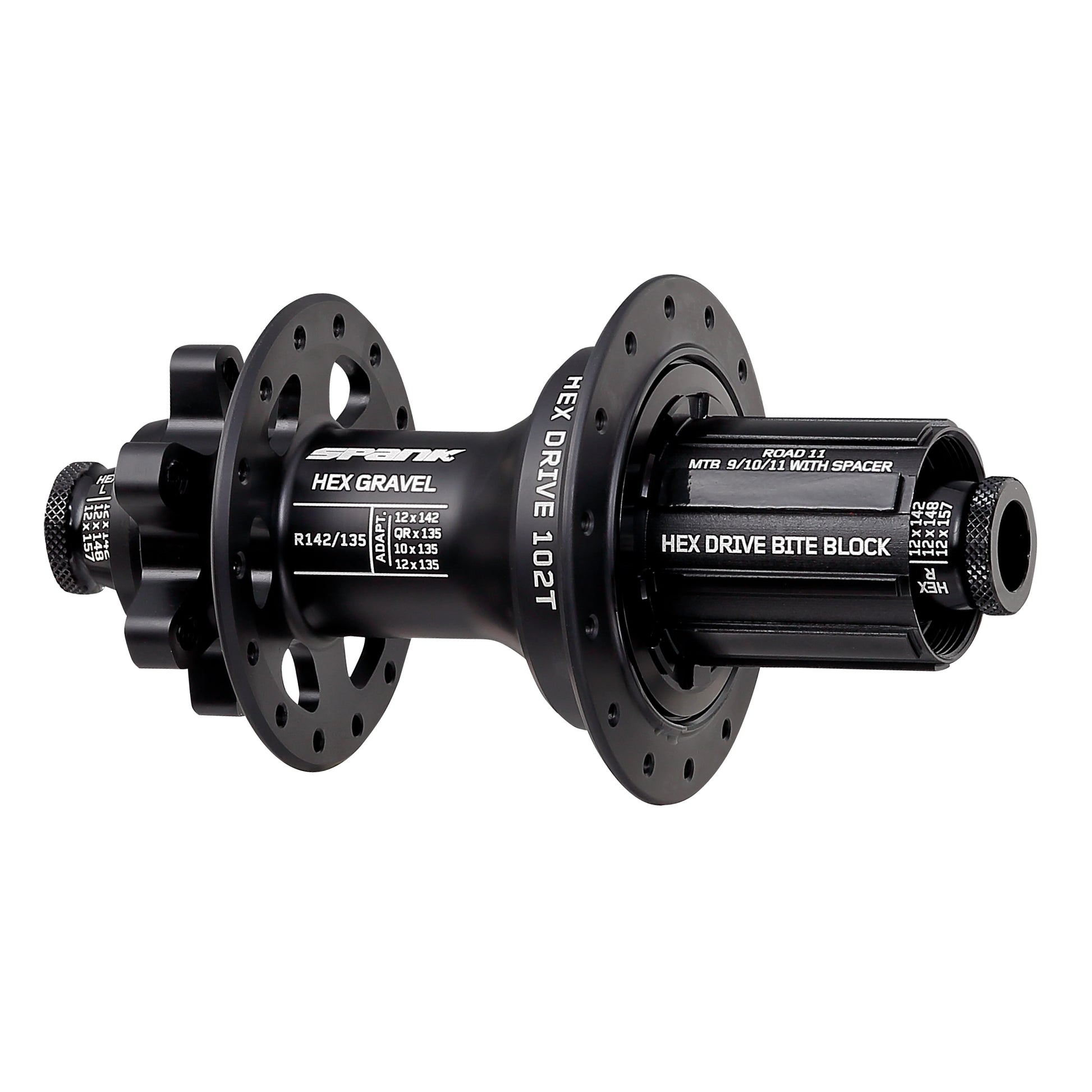 Spank Hex Gravel Rear Hub - QR 135/12 x 142mm 6-Bolt HG 11 Road Black 28H-Goodwynn&#39;sGoodwynn&#39;s