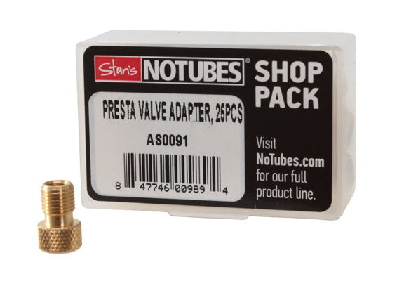 Stans Presta Valve Adapter Brass - 25/Count-Goodwynn&#39;sGoodwynn&#39;s