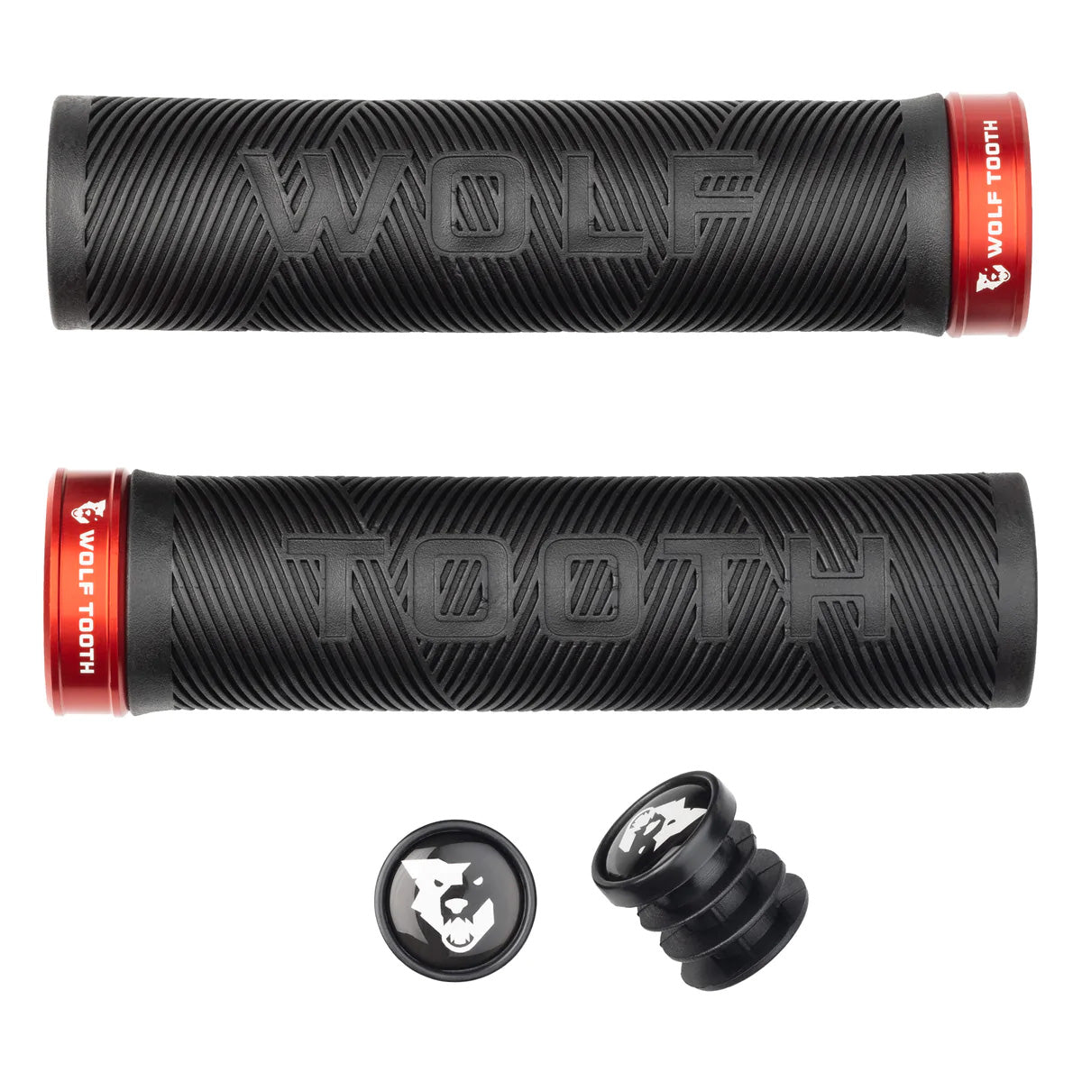 Wolf Tooth Components Echo Lock-On Grip Set Black/Red-Goodwynn&#39;sGoodwynn&#39;s