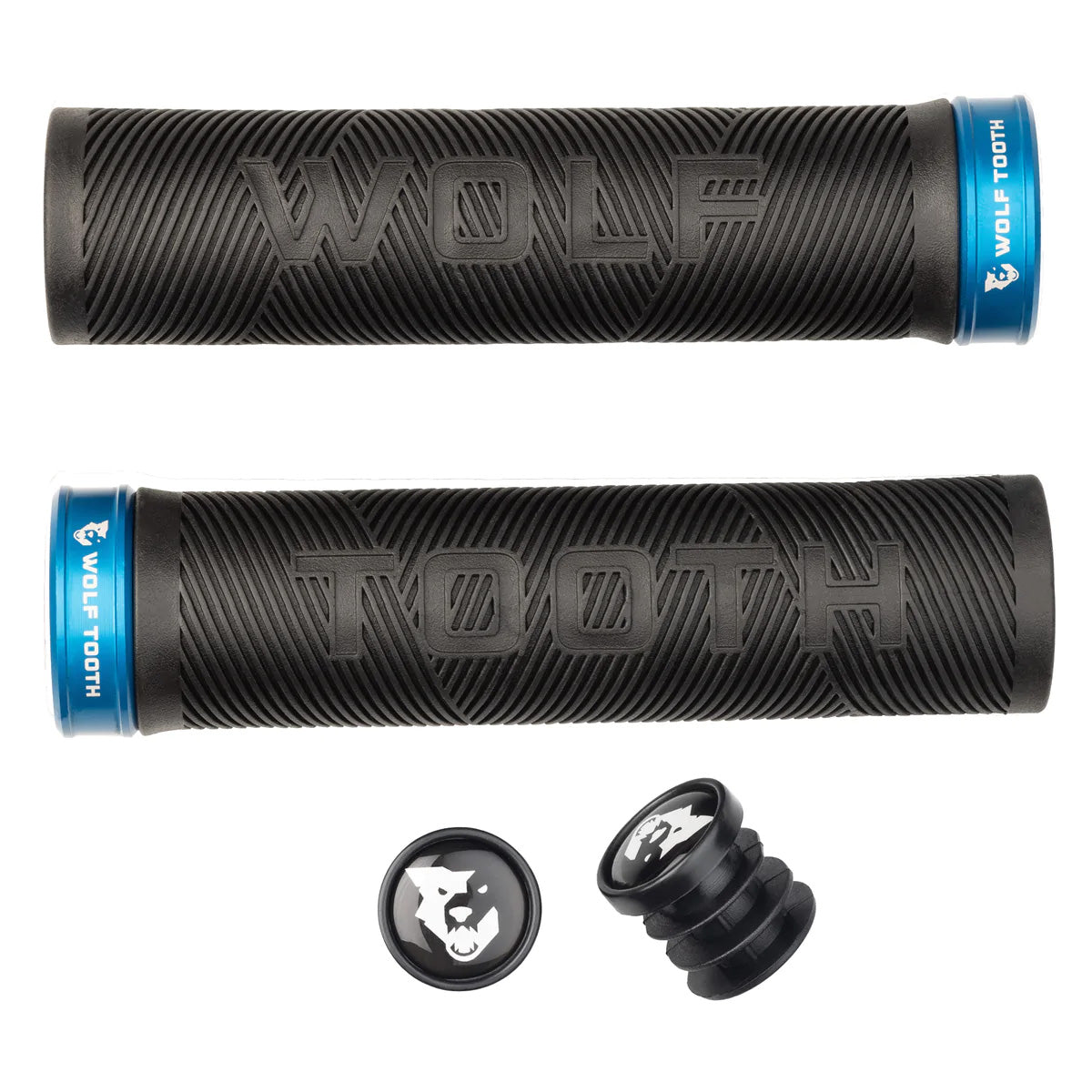 Wolf Tooth Components Echo Lock-On Grip Set Black/Blue-Goodwynn&#39;sGoodwynn&#39;s