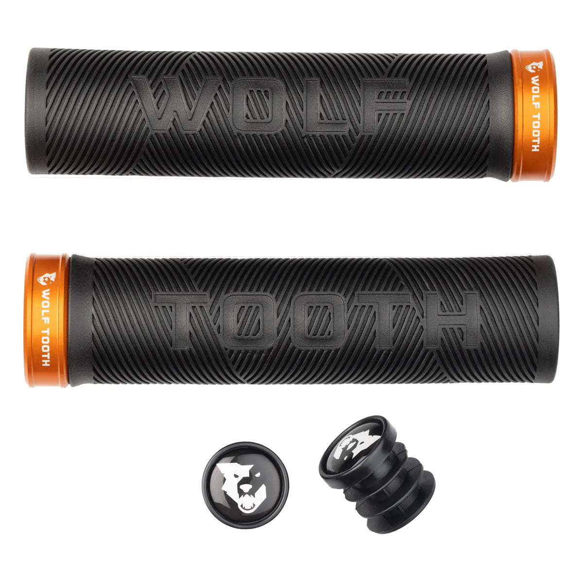 Wolf Tooth Components Echo Lock-On Grip Set Black/Orange