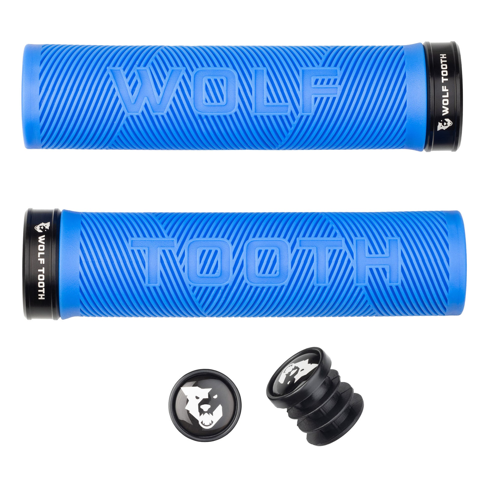 Wolf Tooth Components Echo Lock-On Grip Set Blue/Black-Goodwynn&#39;sGoodwynn&#39;s