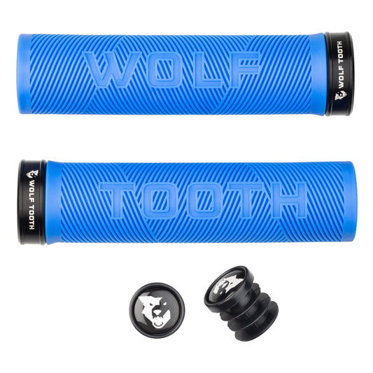 Wolf Tooth Components Echo Lock-On Grip Set Blue/Black-Goodwynn's