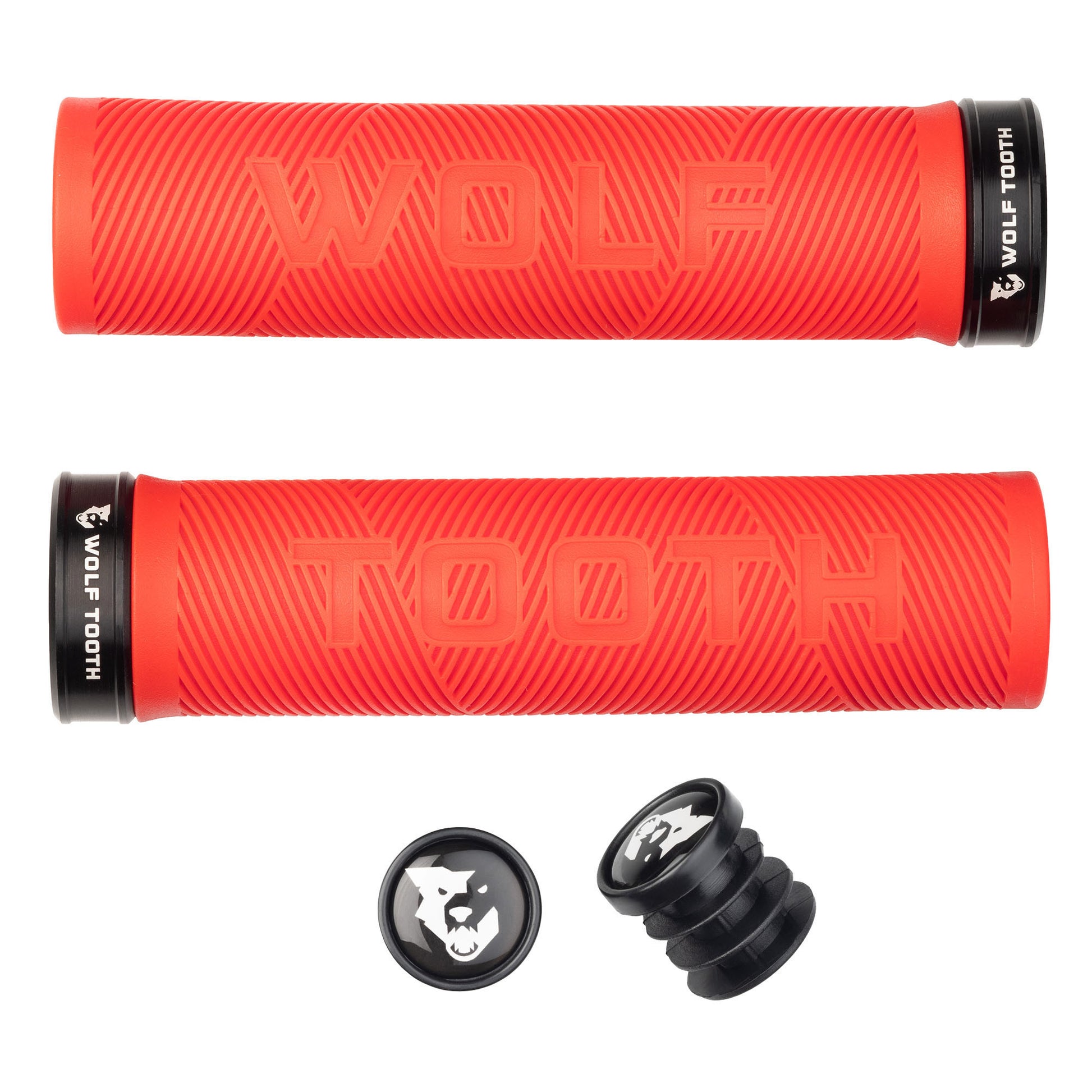 Wolf Tooth Components Echo Lock-On Grip Set Red/Black-Goodwynn&#39;sGoodwynn&#39;s