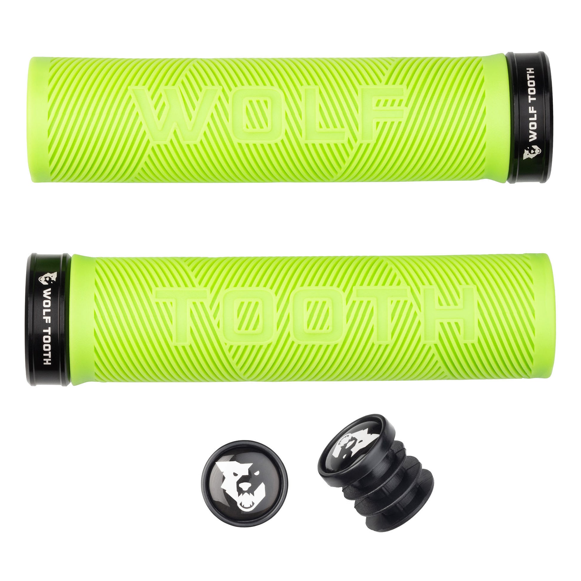 Wolf Tooth Components Echo Lock-On Grip Set Green/Black-Goodwynn&#39;sGoodwynn&#39;s