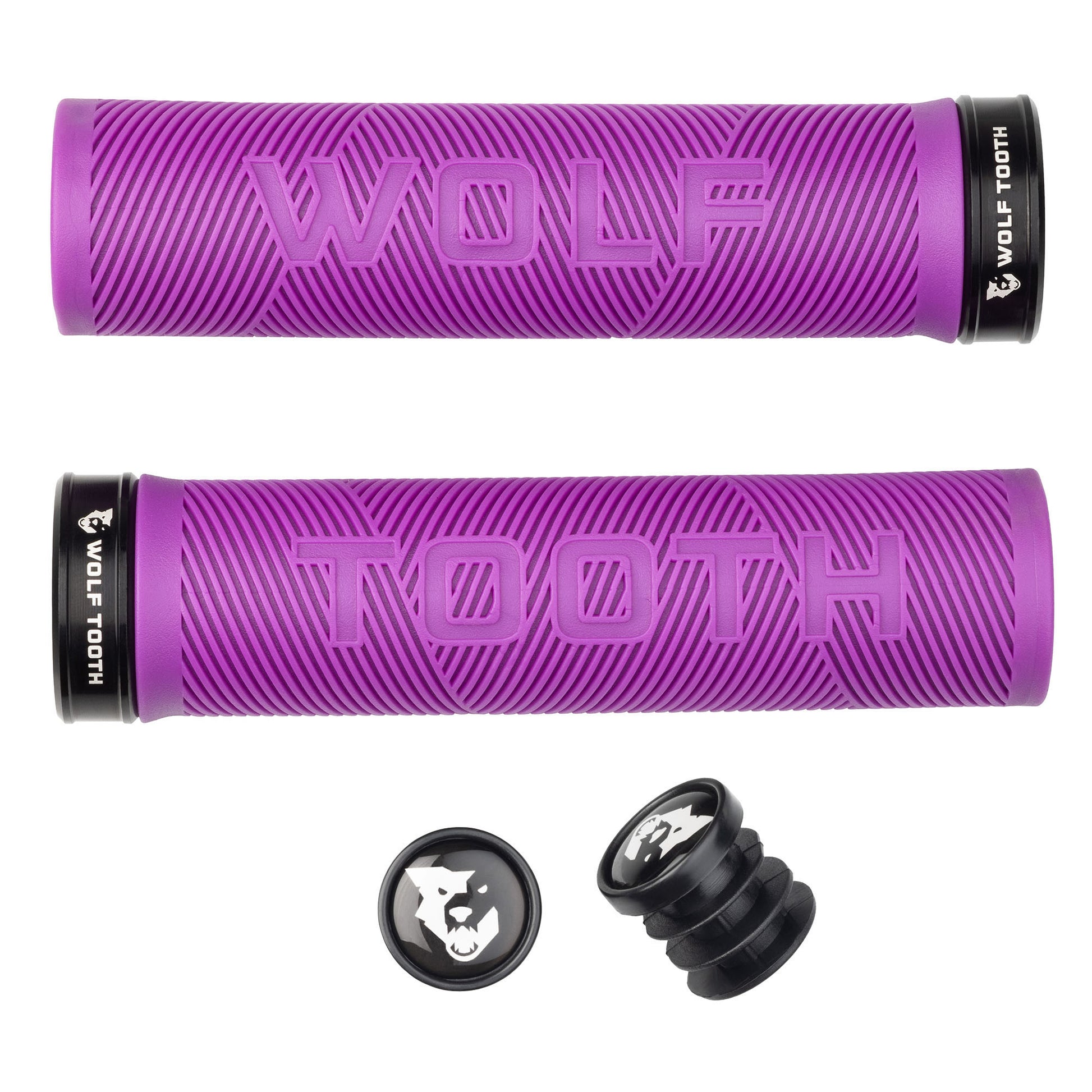 Wolf Tooth Components Echo Lock-On Grip Set Purple/Black-Goodwynn&#39;sGoodwynn&#39;s