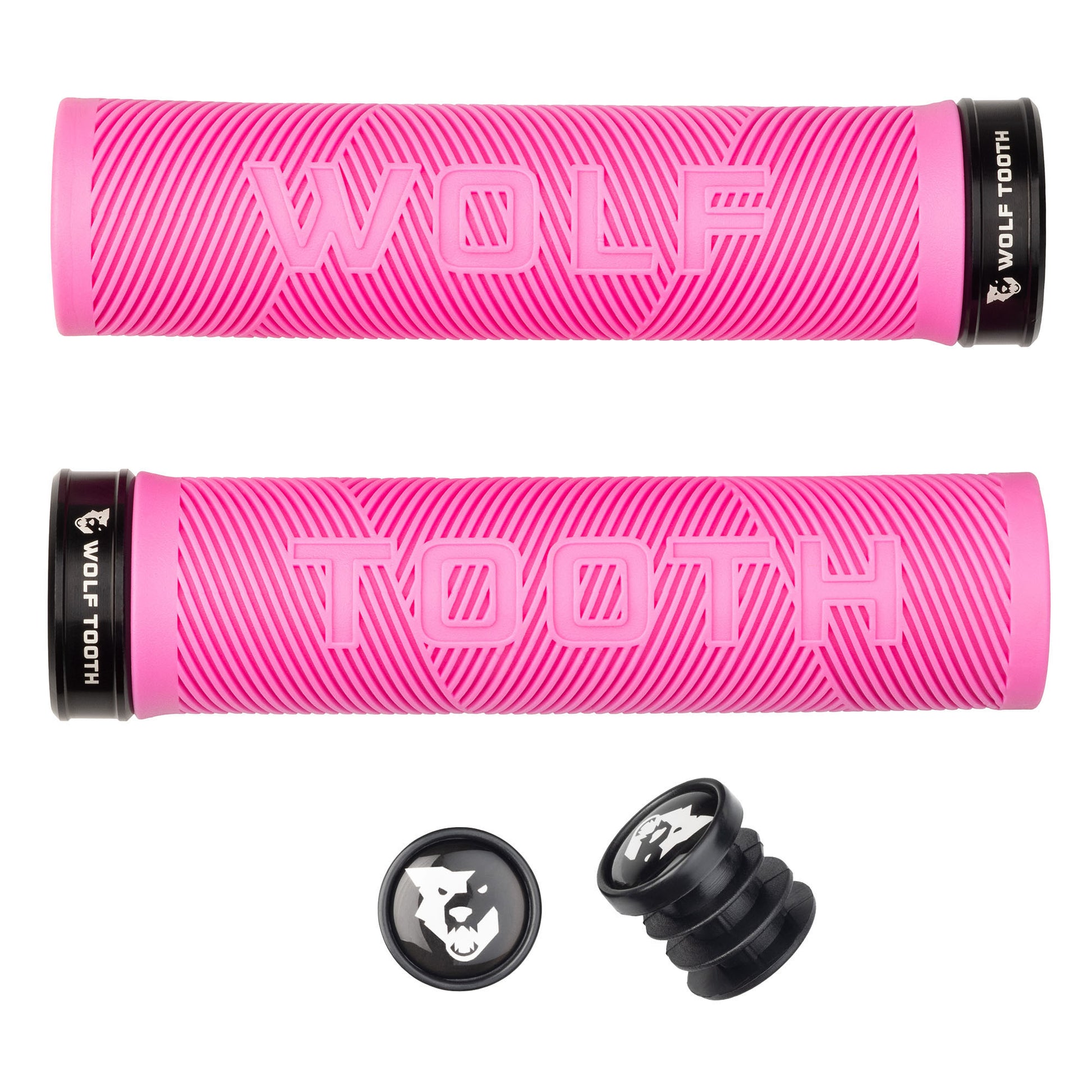 Wolf Tooth Components Echo Lock-On Grip Set Pink/Black-Goodwynn&#39;sGoodwynn&#39;s