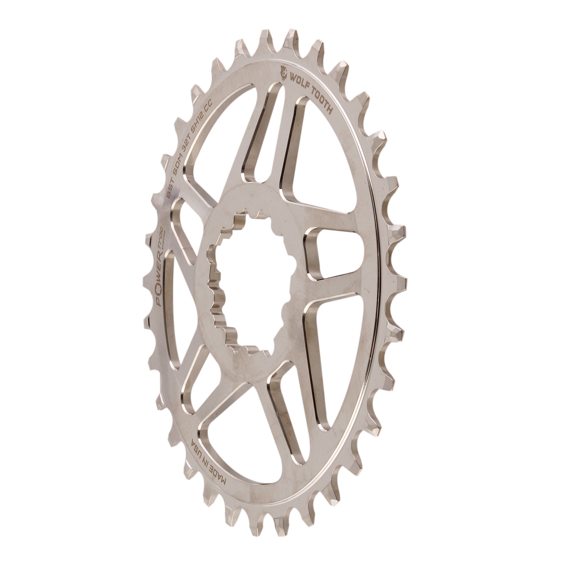 Wolf Tooth Elliptical Direct Mount Chainring - 32t SRAM Direct Mount For SRAM 3-Bolt Boost Cranks Use Hyperglide+ Chain Nickel Plated-Goodwynn&#39;sGoodwynn&#39;s