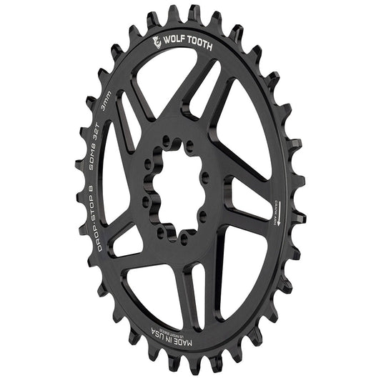 Wolf Tooth Elliptical Direct Mount Chainring - 28t SRAM Direct Mount Drop-Stop B For SRAM 3-Bolt Boost Cranksets 3mm Offset BLK-Goodwynn's