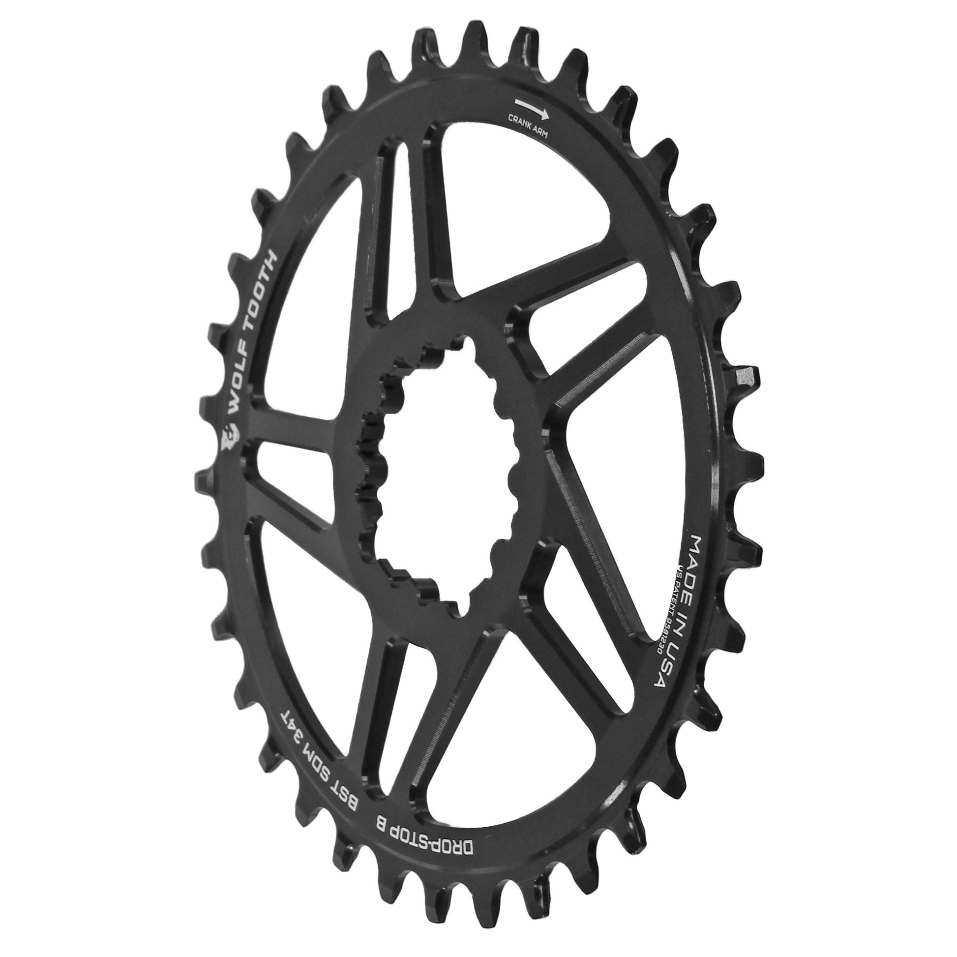 Wolf Tooth Direct Mount Chainring - 28t SRAM Direct Mount Drop-Stop B For SRAM 3-Bolt Boost Cranks 3mm Offset BLK-Goodwynn&#39;sGoodwynn&#39;s