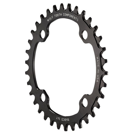 Wolf Tooth 104 BCD Chainring - 34t 104 BCD 4-Bolt Drop-Stop B Black-Goodwynn&#39;sGoodwynn&#39;s