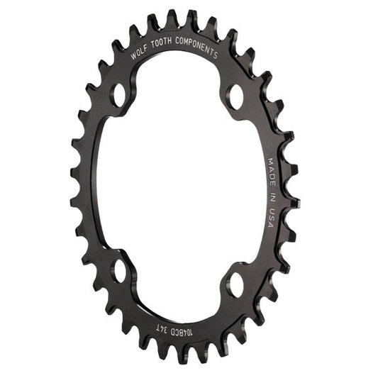 Wolf Tooth 104 BCD Chainring - 34t 104 BCD 4-Bolt Drop-Stop B Black-Goodwynn's