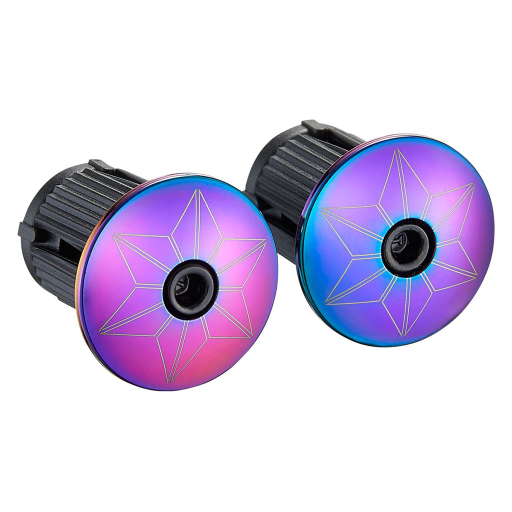 Supacaz Star Plugz Bar Plugs Anodized Oil Slick