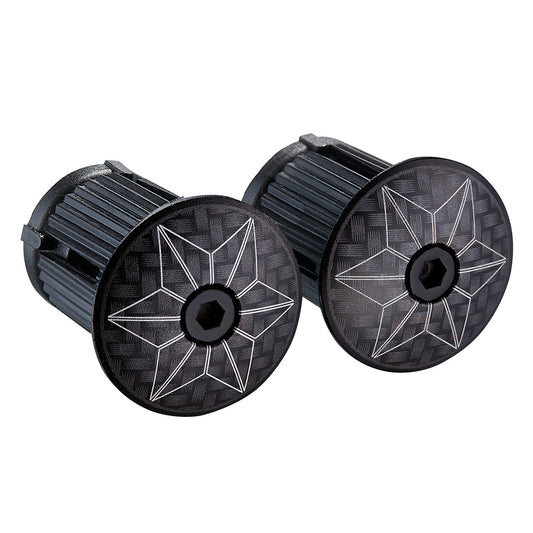 Supacaz Star Plugz Bar Plugs Anodized Carbon Black-Goodwynn's